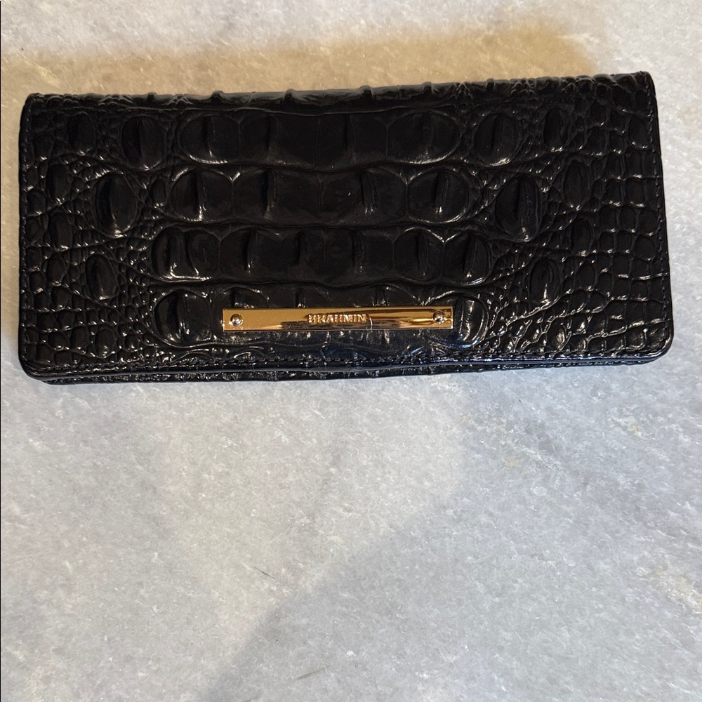 Brahmin Black Croc-Embossed Wallet